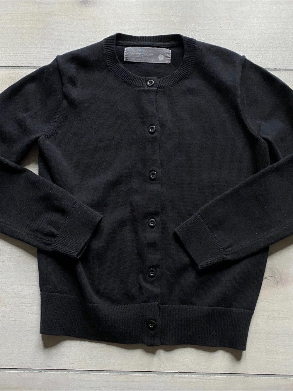Primary Black Crewneck Button Cardigan